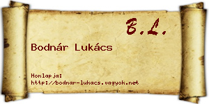 Bodnár Lukács névjegykártya